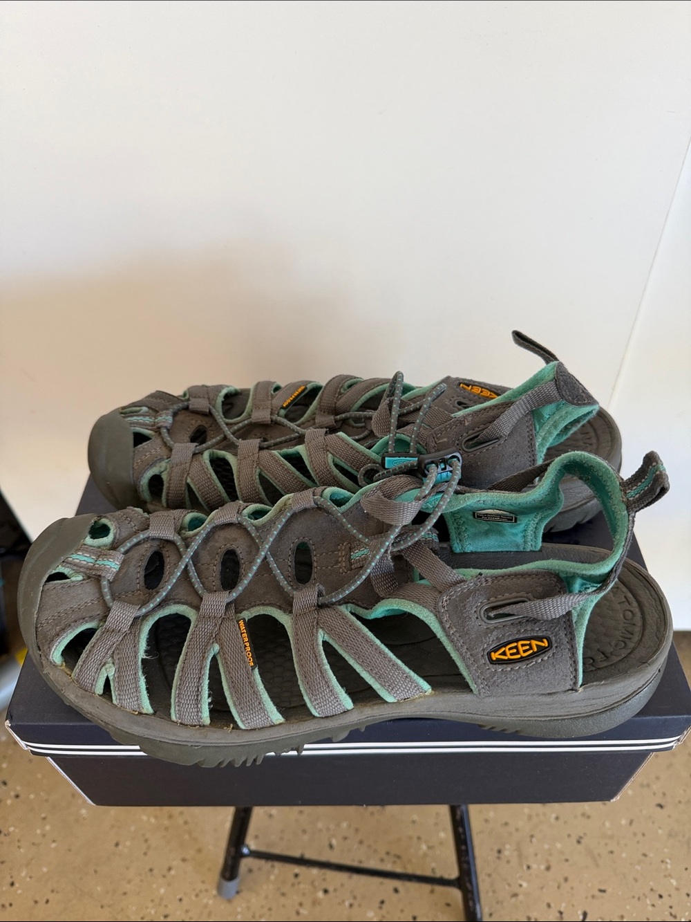 Keen Women's Grey and Teal Outdoor Closed-Toe Sandals
